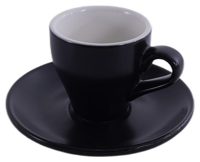 Кофейная пара P.L. Barbossa Barista S0117-matte black 100 мл (фарфор) черная матовая