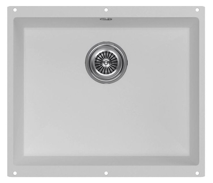 Кухонная мойка KUCHENSTERN 101WH10 UNDER 60 Ku-Granit 530х460х190 мм белый