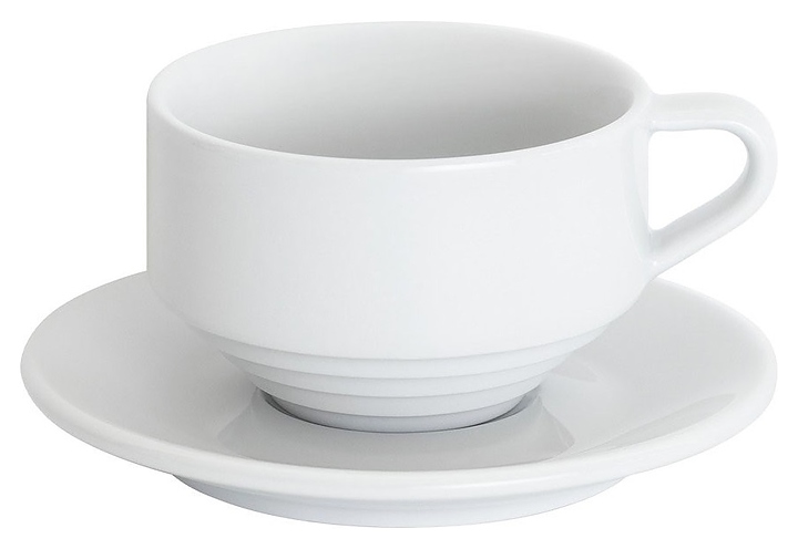 Кофейная пара Loveramics Deco C118-001BWH/C118-026BWH 220 мл (фарфор) белая (white)