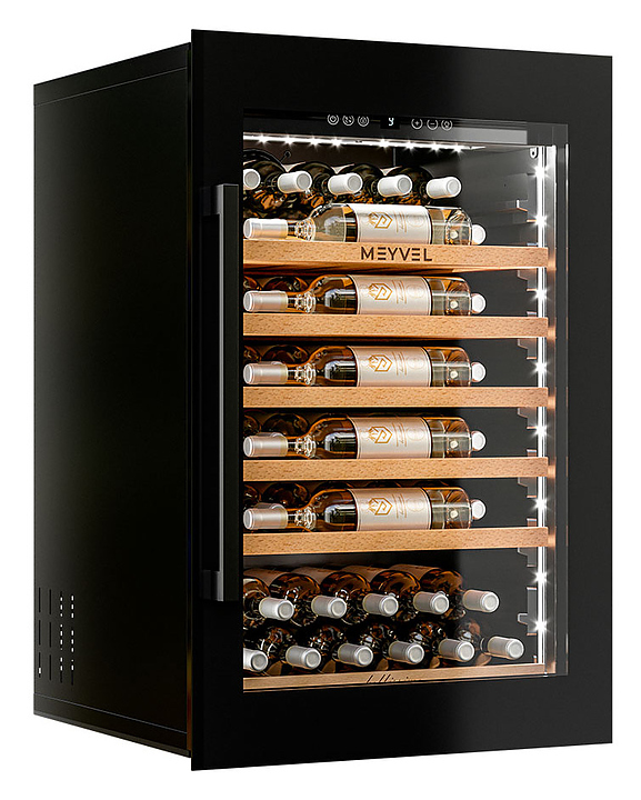 Винный шкаф MEYVEL MV52PRO-KBB1 129 л 592х572х882 мм сталь, черный