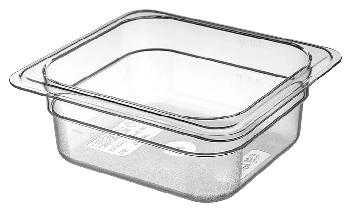 Гастроемкость Restola 42211340170 GN 1/6-65 (176х162х65) поликарбонат прозрачная