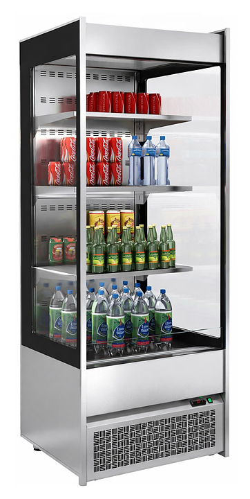 Горка холодильная HICOLD RDM 65/6 20SLIM 690х600х2000 мм, нержавеющая сталь, черный