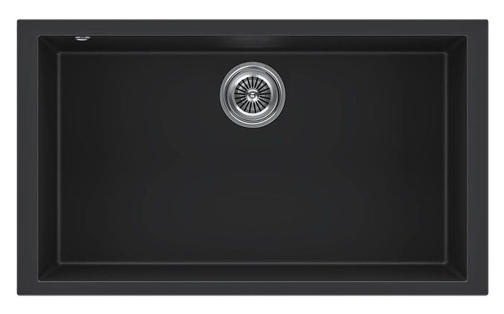 Кухонная мойка KUCHENSTERN 202BL20 SUB 80 α-Granit 760х435х200 мм черный