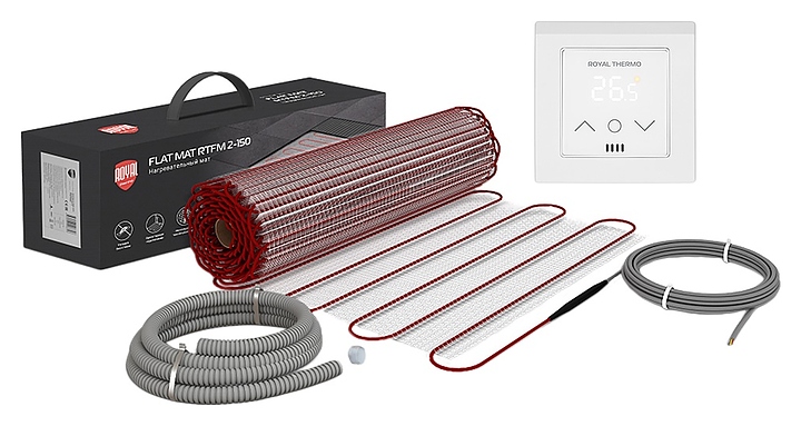 Мат нагревательный Royal Thermo Flat Mat RTFM 2-150-2 с терморегулятором RTS-16