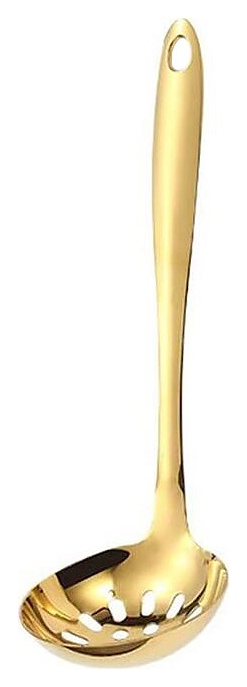Ложка гарнирная P.L. Proff Cuisine EBUB-02G / DJENI Ladle Oval Tip l=24,5 см перфорированная (нерж. cталь с PVD покрытием) золото