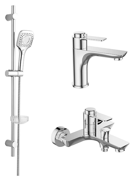 Комплект смесителей с душевым гарнитуром ORANGE Thermo T19-311cr хром