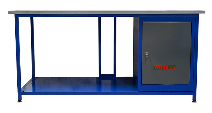 Верстак слесарный однотумбовый КМК завод WORK75 WK1800(Т0) синий, серый