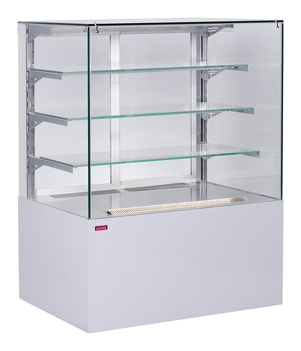 Витрина кондитерская UNIS Cube II Transparent 1000 жемчужно-белая