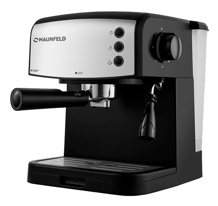 Кофеварка Maunfeld MF-734BK 1.5 л 850 Вт рожковая серый, черный