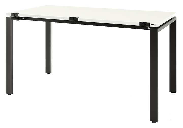 Стол офисный прямой ZAMM Формат 60х30 ТР 1200х800 с пропусками, белый/черный