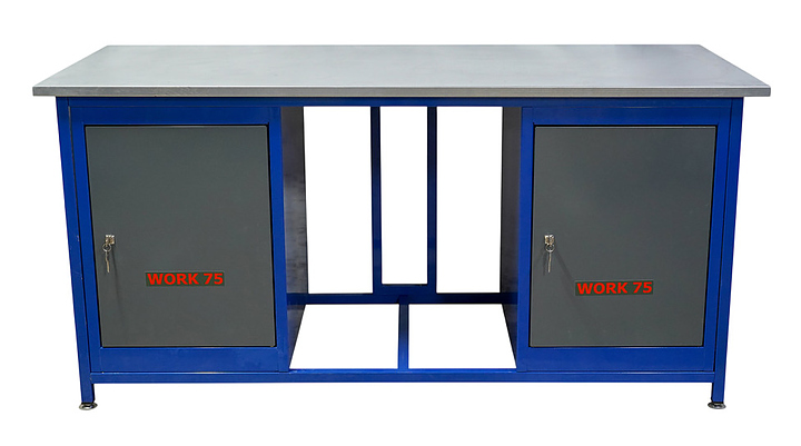 Верстак слесарный двухтумбовый КМК завод WORK75 WK1800(Т0-Т0) синий, серый