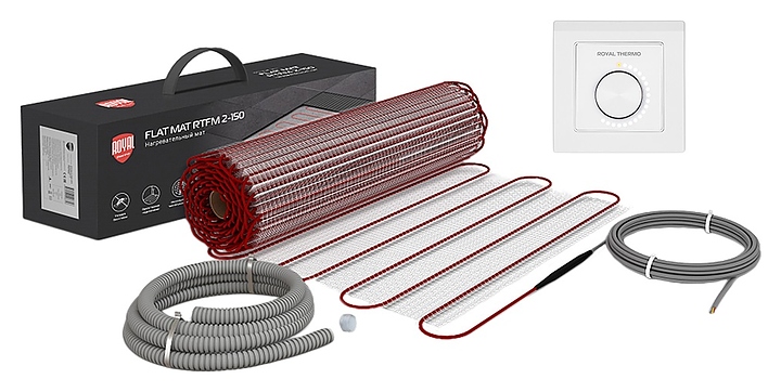 Мат нагревательный Royal Thermo Flat Mat RTFM 2-150-1 с терморегулятором RTO-16