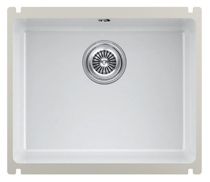 Кухонная мойка KUCHENSTERN 301KW30 SUBKERAM 60 KeraPlus 543х456х185 мм кристальный белый