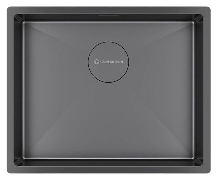 Кухонная мойка KUCHENSTERN 502GM50 KRAFT 60 AISI 304 540х440х200 мм вороненая сталь