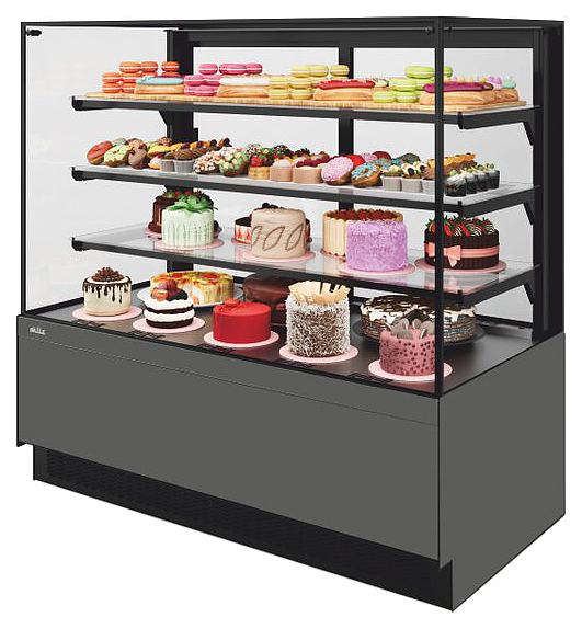 Витрина кондитерская Chilz VETE II KUB LUX 60 антрацит, серый матовый