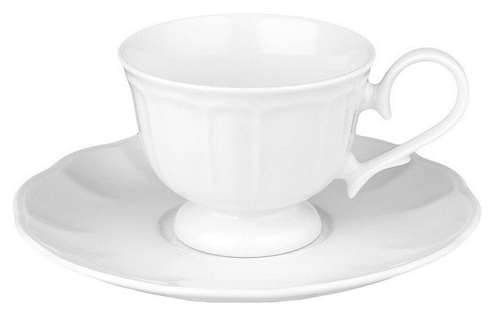 Чайная пара Noble Bella 305608А/305018А 200 мл (фарфор) белая