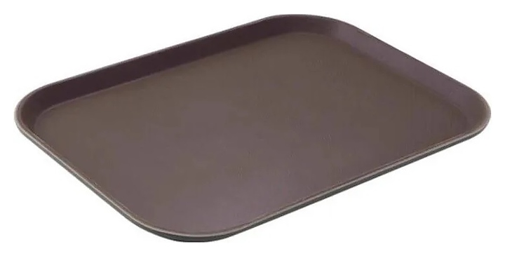 Поднос Restopit бк233 510х380х25 мм (полипропилен) прорезиненный коричневый