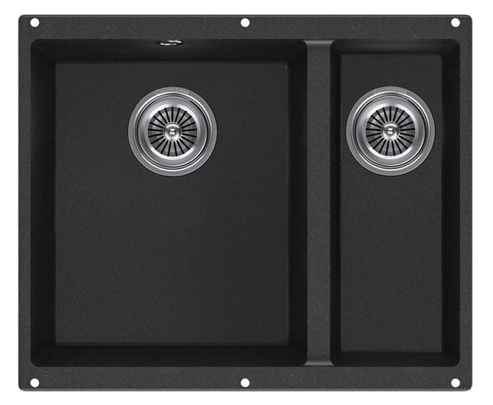 Кухонная мойка KUCHENSTERN 102AN10 UNDER 60-2 Ku-Granit 530х460х190 мм антрацит