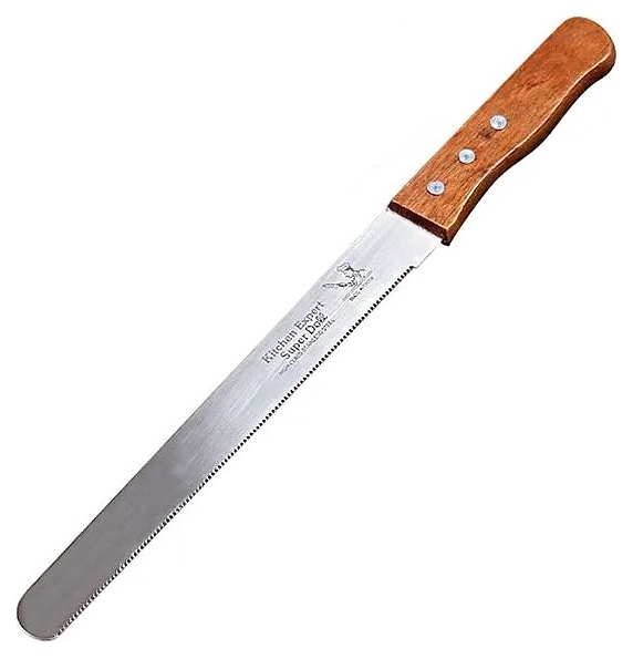 Нож кондитерский Restopit рп149 Super Doll l=30 см (нерж. сталь) с мелкими зубцами и деревянной рукояткой