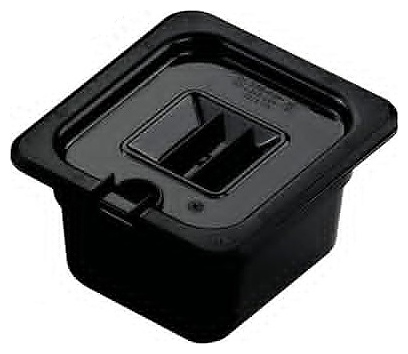 Крышка для гастроемкости Gastromix GN 1/6 (176x162) полипропилен черная с отверстием для ложки