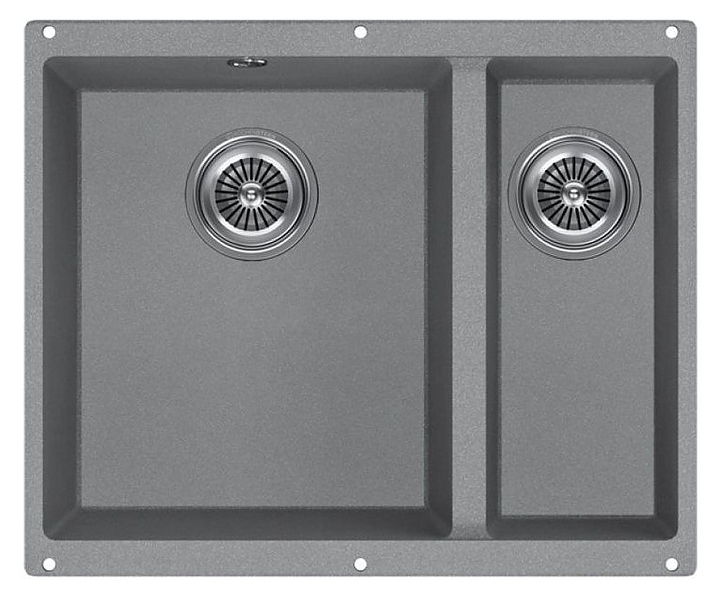 Кухонная мойка KUCHENSTERN 102TN10 UNDER 60-2 Ku-Granit 530х460х190 мм титан