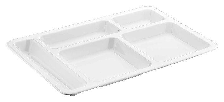 Поднос секционный Gastroplast 79989 36х24,5 см с 5 отделениями 230 г (поликарбонат) белый