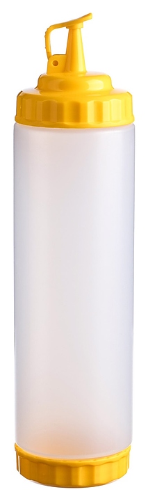 Диспенсер для соуса Gastroplast 79694 750 мл d=7 см h=27 см (пластик) прозрачный c 2 желтыми крышками