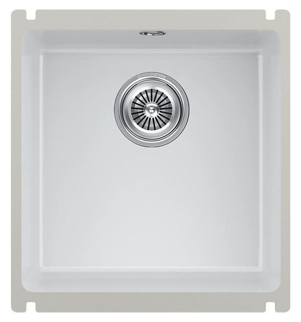 Кухонная мойка KUCHENSTERN 300KW30 SUBKERAM 45 KeraPlus 414х456х185 мм кристальный белый