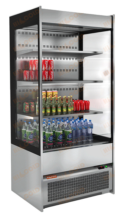 Горка холодильная HICOLD RDM 80/7 20SLIM 840х700х2000 мм, нержавеющая сталь, черный