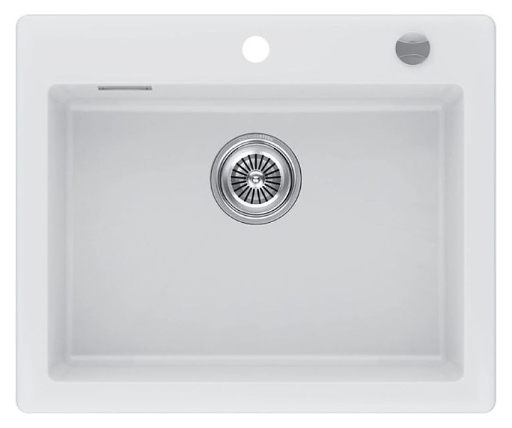 Кухонная мойка KUCHENSTERN 302KW30 TOPKERAM 60 KeraPlus 615х510х190 мм кристальный белый