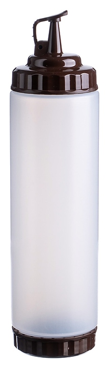 Диспенсер для соуса Gastroplast 79692 750 мл d=7 см h=27 см (пластик) прозрачный c 2 коричневыми крышками