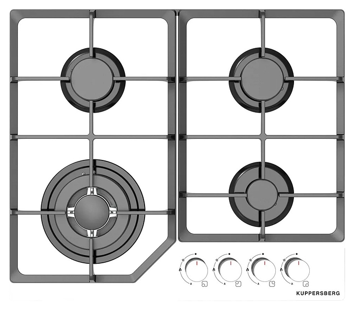 Варочная панель газовая Kuppersberg FG 60 W белое стекло