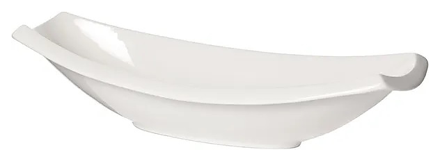 Салатник Kunstwerk A6538 460 мл 30х12 см h=5,5 см (фарфор) «лодочка» белый