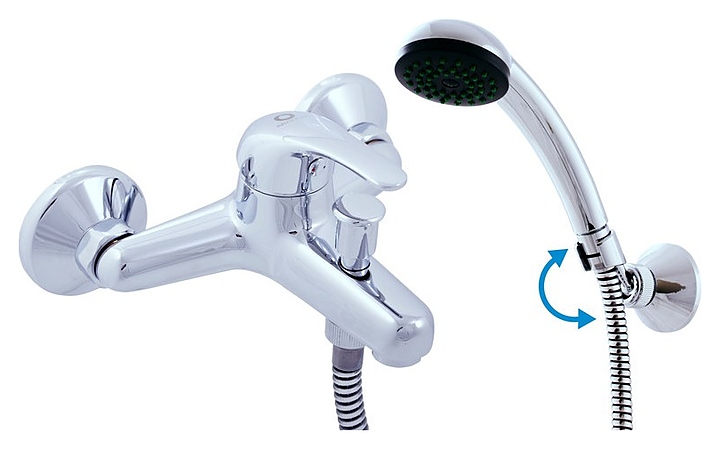 Смеситель для ванны и душа с душевым гарнитуром настенный RAV-SLEZAK SAZAVA SA554.5/2