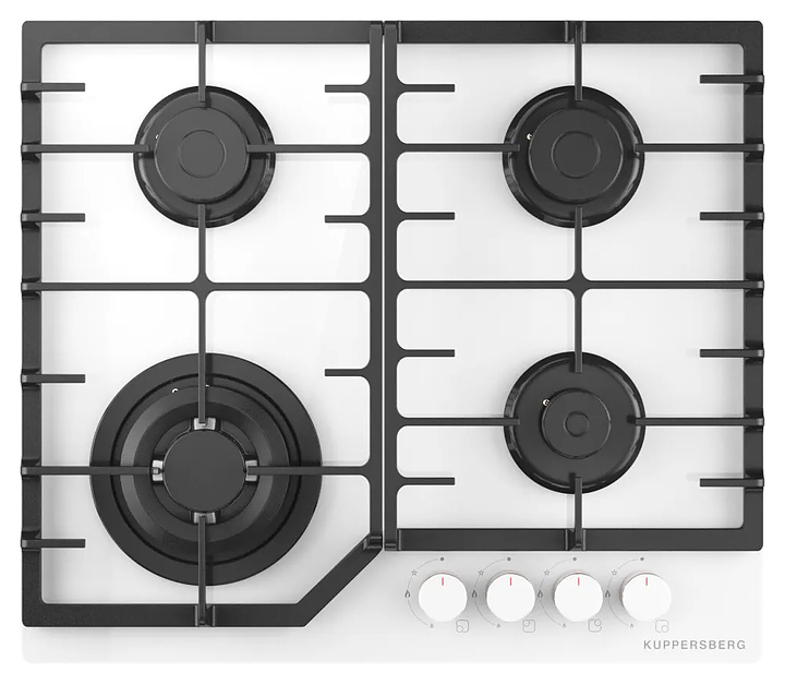 Варочная панель газовая Kuppersberg FG 66 W белое стекло