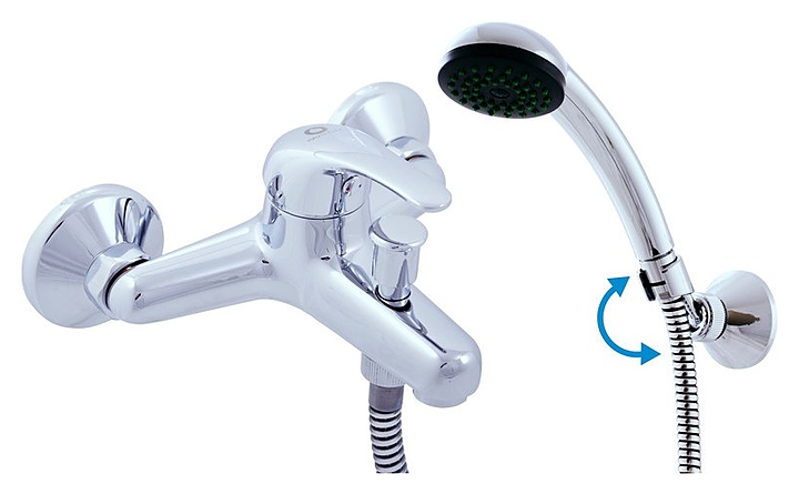 Смеситель для ванны и душа с душевым гарнитуром настенный RAV-SLEZAK SAZAVA SA054.5/2