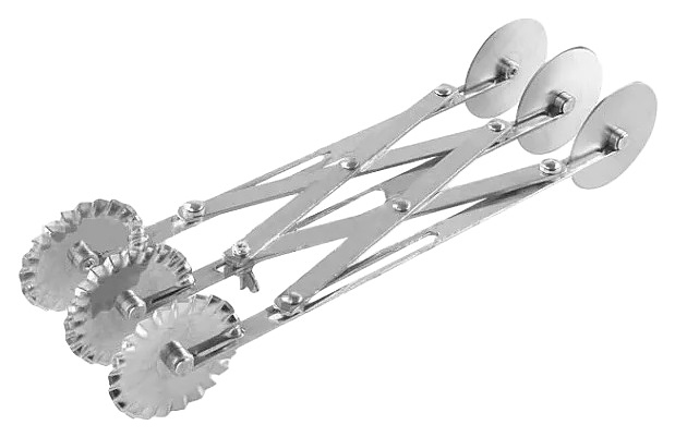 Нож роликовый для теста раздвижной Restopit рп391 d=5,5 см 3 гладких / 3 зубчатых лезвия (нерж. сталь)