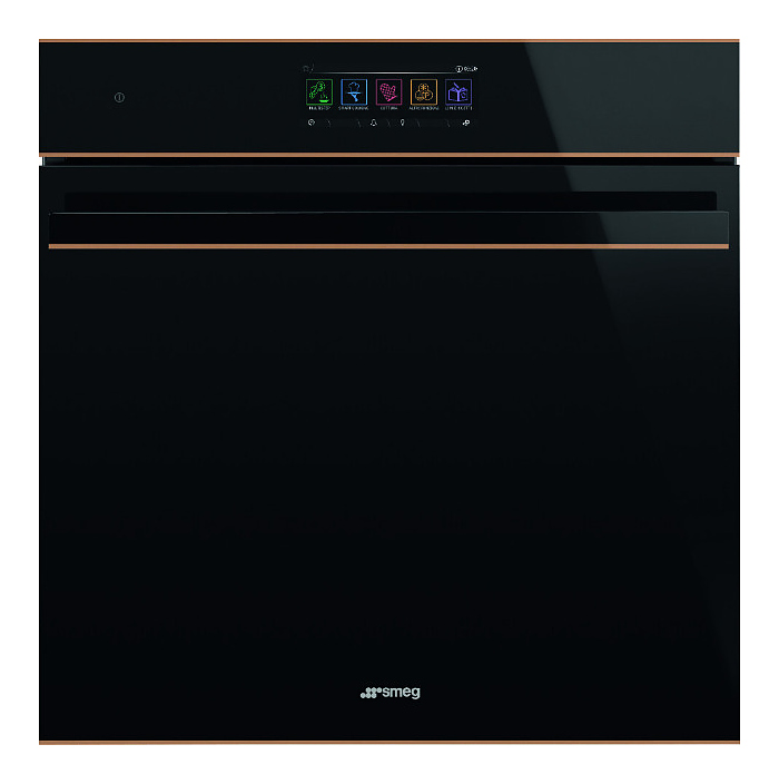 Духовой шкаф с пиролизом и пароувлажнением SMEG SOP6606S2PNR черный с медной фурнитурой