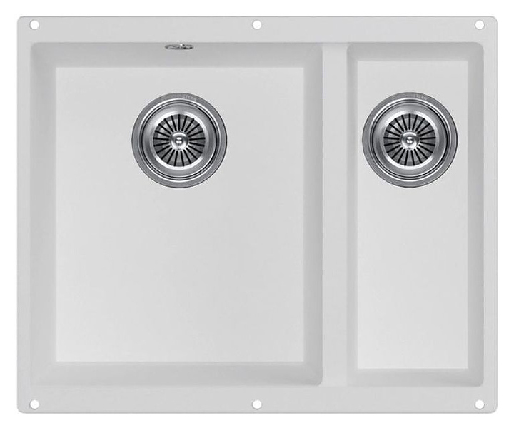 Кухонная мойка KUCHENSTERN 102WH10 UNDER 60-2 Ku-Granit 530х460х190 мм белый