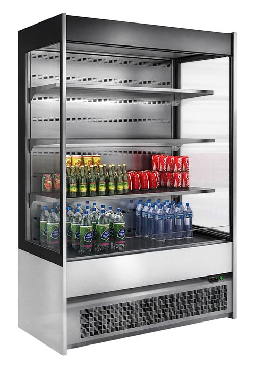 Горка холодильная HICOLD RDM 110/7 20SLIM 1140х700х2000 мм, нержавеющая сталь, черный