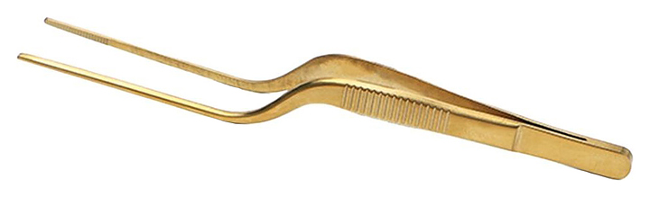 Пинцет P.L. Proff Cuisine OTW-06C / DJENI l=16,8 см (нерж. cталь с PVD покрытием) изогнутый золото