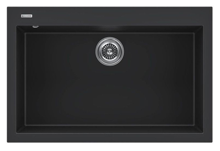 Кухонная мойка KUCHENSTERN 205BL20 OBEN 80 α-Granit 760х500х200 мм черный