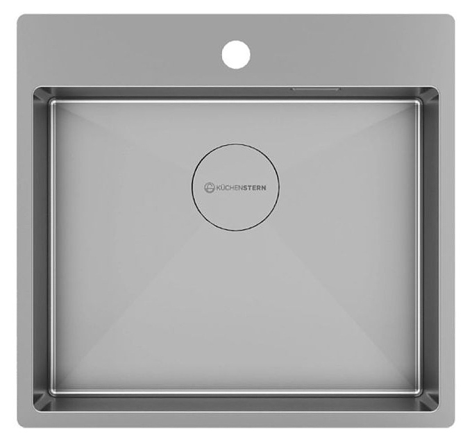 Кухонная мойка KUCHENSTERN 507SS50 WERK 60 AISI 304 540х510х200 мм нержавеющая сталь
