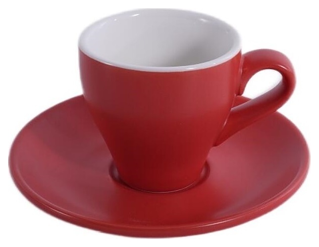 Кофейная пара P.L. Barbossa Barista S0117-matte red 100 мл (фарфор) красная матовая