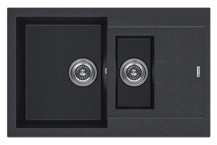 Кухонная мойка KUCHENSTERN 207AN20 PLAT 60-2 α-Granit 780х500х200 мм антрацит