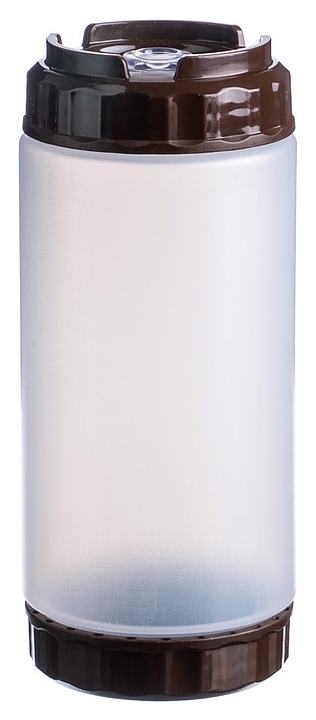 Диспенсер для соуса Gastroplast 79702 500 мл d=7 см h=16,6 см (пластик) прозрачный c силиконовым носиком и 2 коричневыми крышками