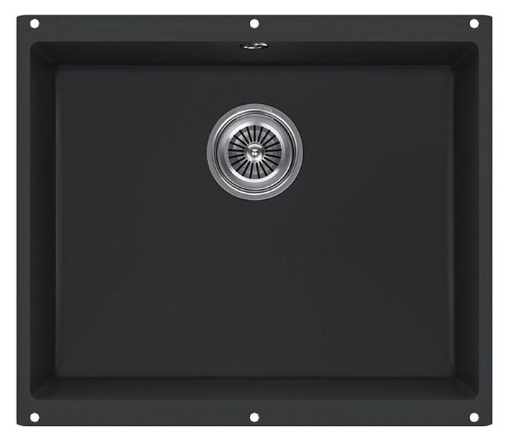 Кухонная мойка KUCHENSTERN 101BL10 UNDER 60 Ku-Granit 530х460х190 мм черный