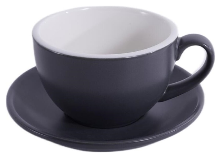 Чайная пара P.L. Barbossa Barista S0120-350-matte grey 370 мл (фарфор) серая матовая