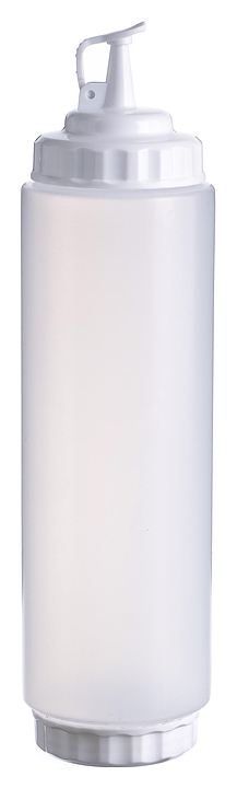 Диспенсер для соуса Gastroplast 79698 1000 мл d=7,5 см h=29,5 см (пластик) прозрачный c 2 белыми крышками