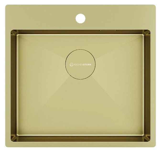 Кухонная мойка KUCHENSTERN 507GL50 WERK 60 AISI 304 540х510х200 мм золото